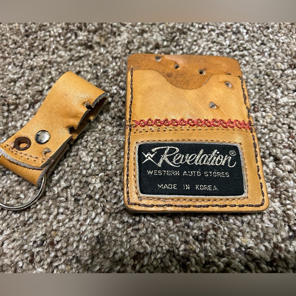 Vintage Baseball Glove Leather Card Holder Front Pocket Wallet Hand Made
